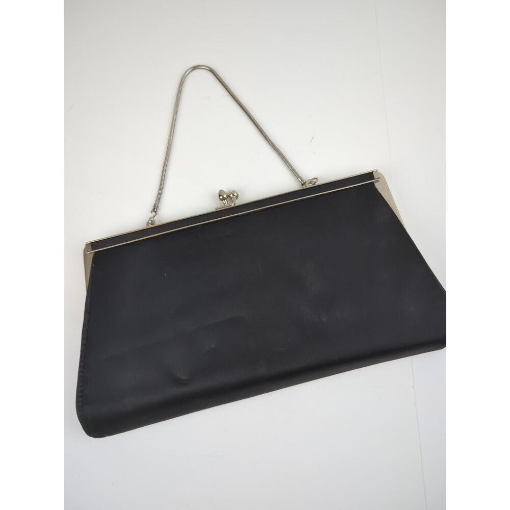Elegant Black Clutch with Silver Accents